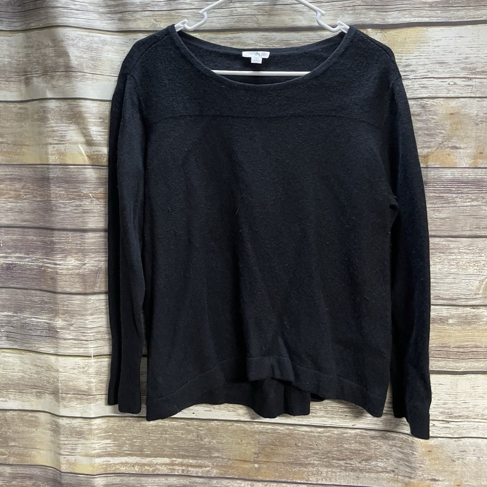 J. Jill Petites Sweater Womens Size PXL Black Long Sleeve Crew Neck‎ Pullover